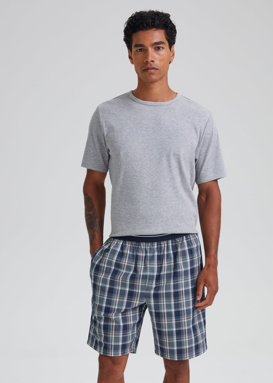 Multicoloured Check Woven Pyjama Shorts - Matalan