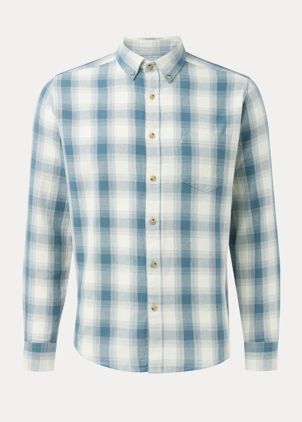 Blue Check Print Long Sleeve Shirt