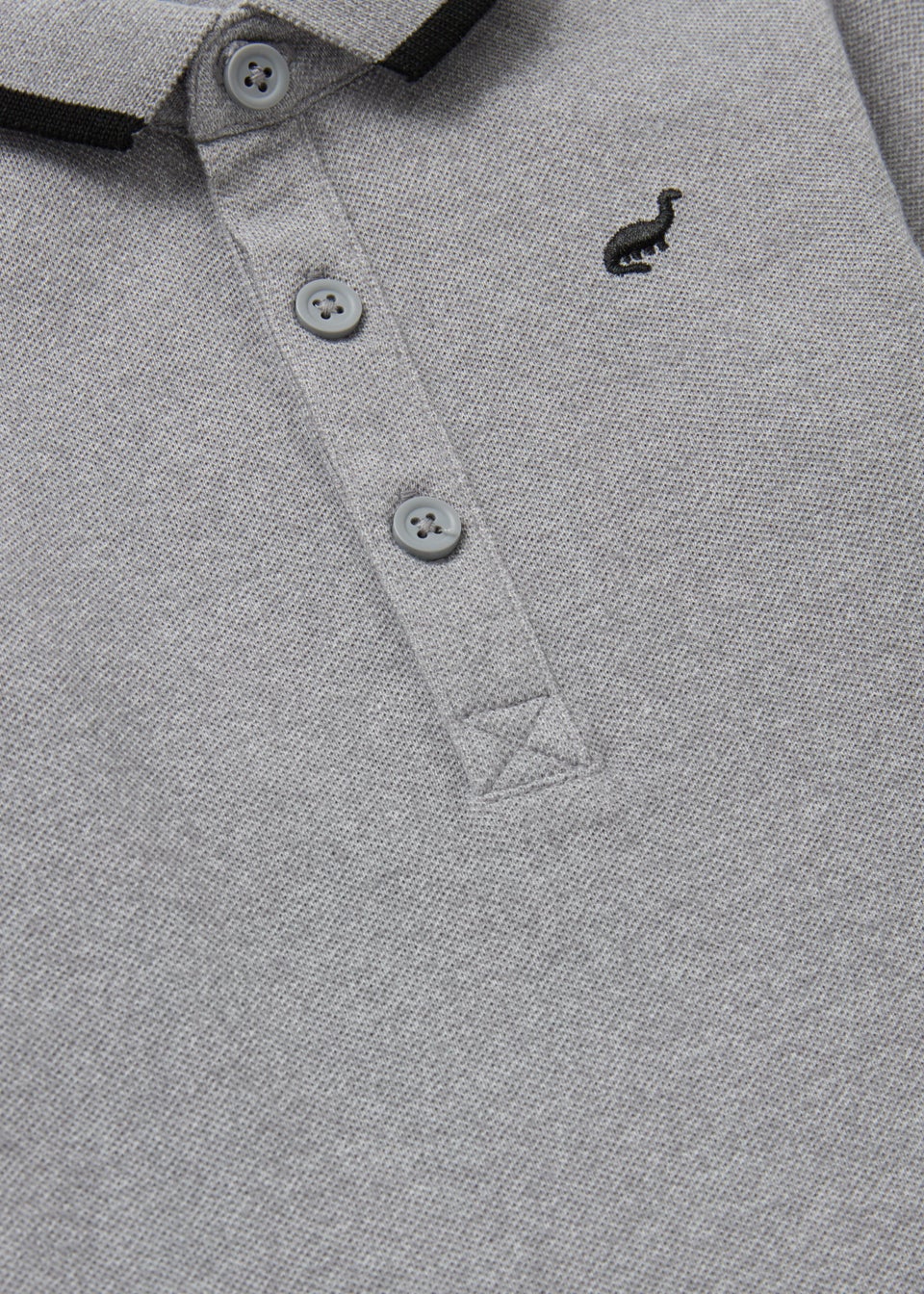 Boys Grey Grindle Long Sleeve Polo Shirt (9mths-6yrs) - Matalan