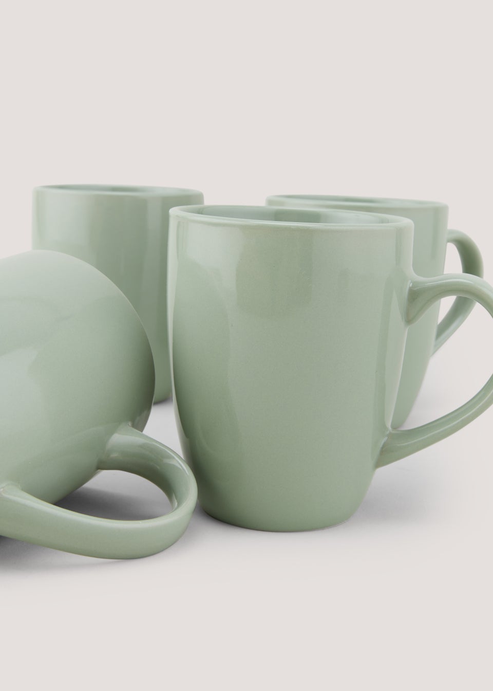 4 Pack Green Mugs (10cm x 8cm)
