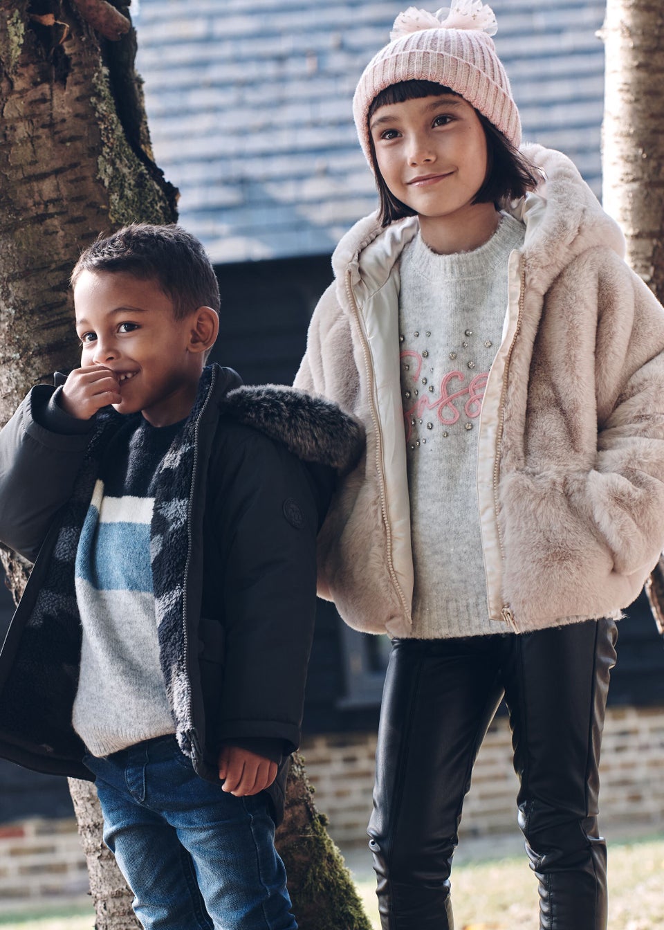 Boys grey parka coat discount