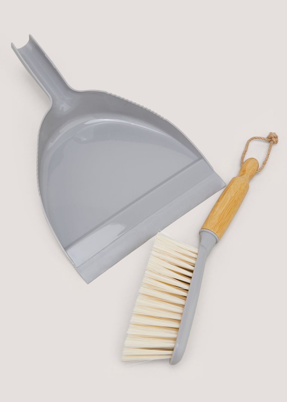 Grey Plastic Dustpan & Brush (22cm x 19cm)