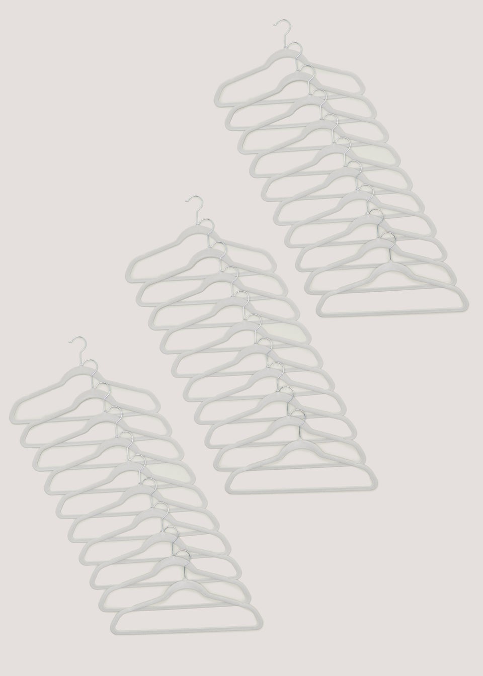 30 Pack Grey Flocked Hangers