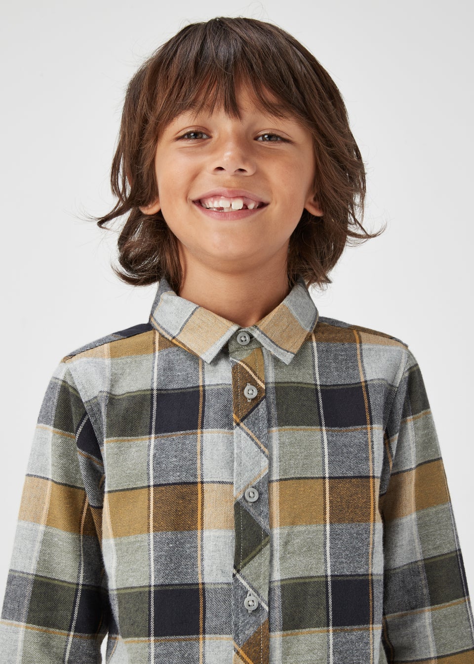 Boys Orche Check Long Sleeve Shirt (4-13yrs) - Matalan