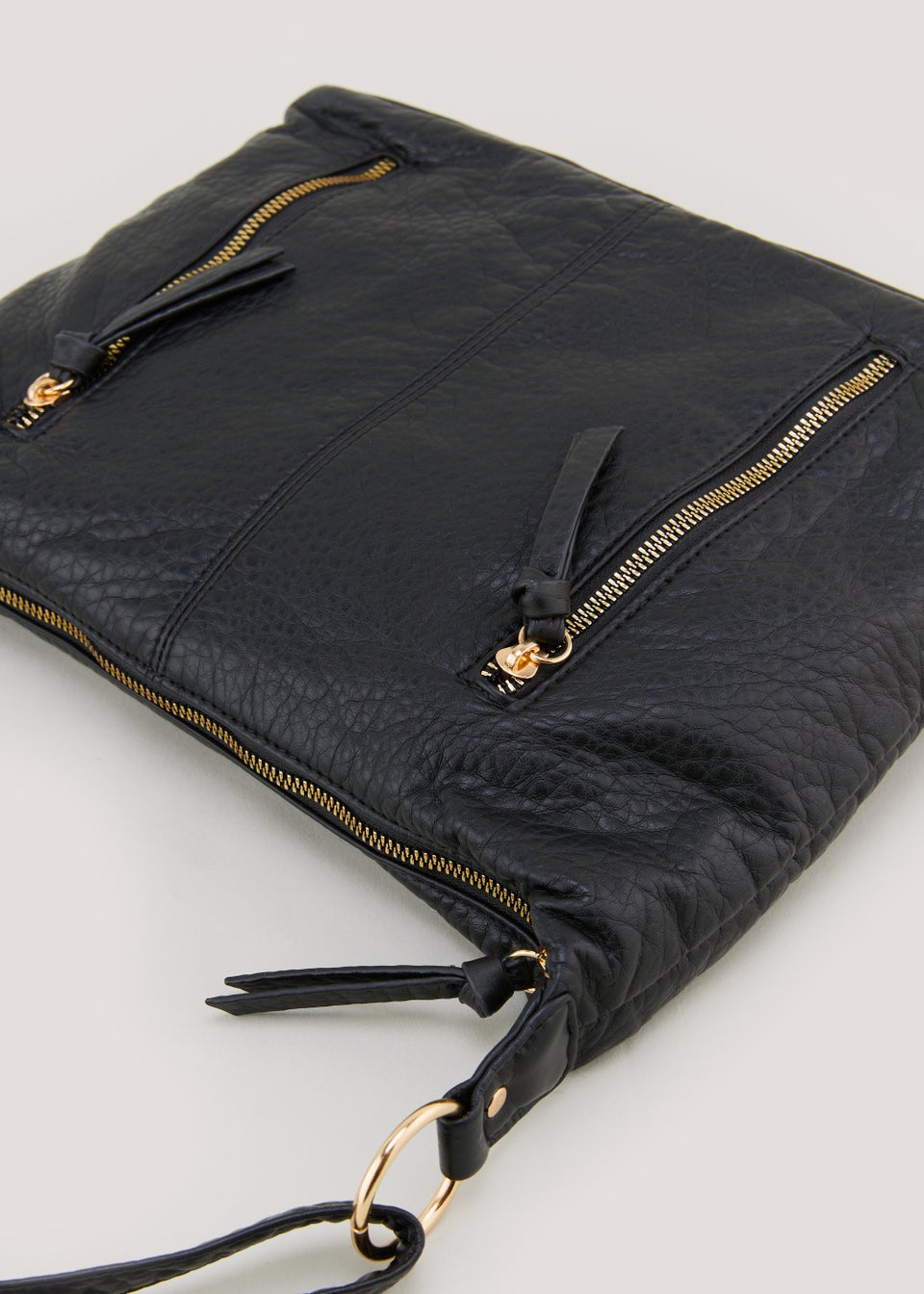 Black Washed Slouch Cross Body Bag