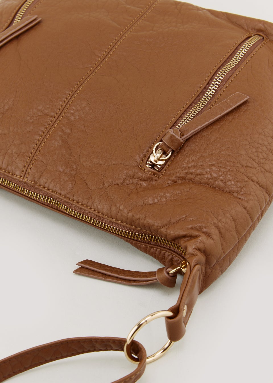 Tan Washed Slouch Cross Body Bag
