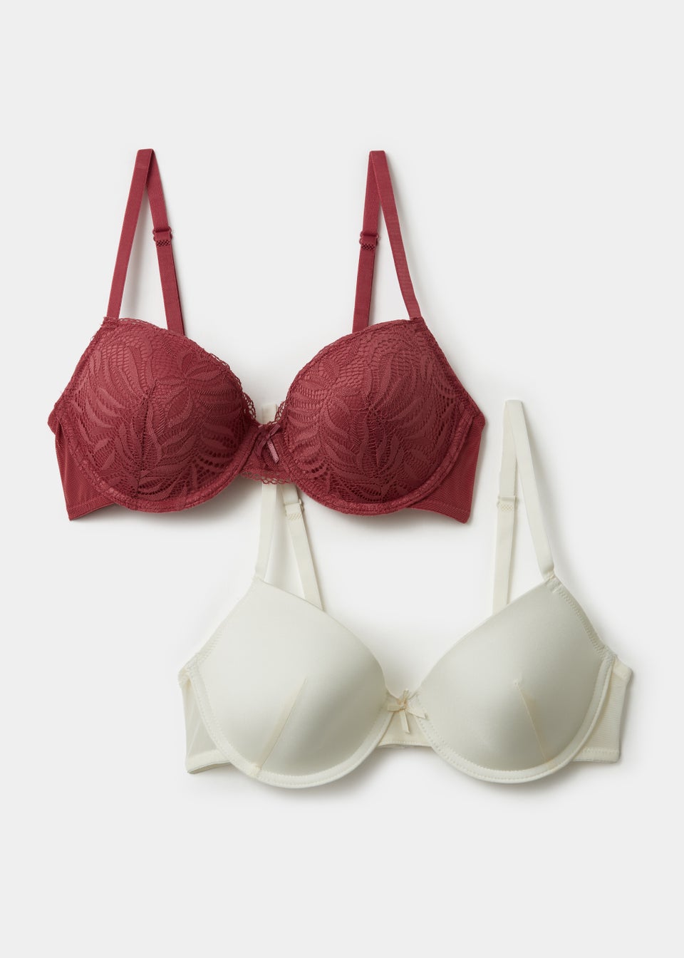2 Pack Seamless Moulded Ribbed Bras - Matalan