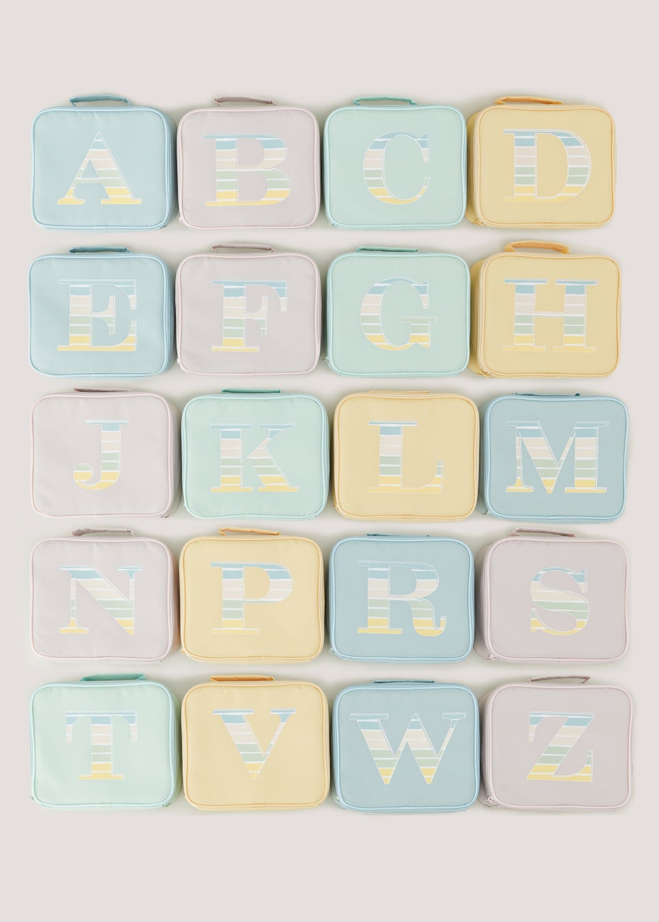 Multicoloured Alphabet Lunch Bag (24cm x 21cm x 8cm)