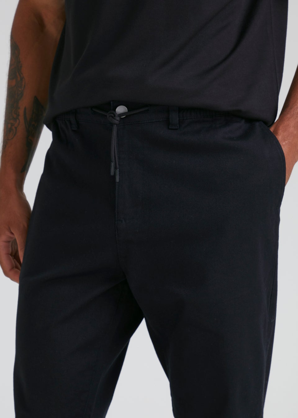 Black Textured Trousers - Matalan