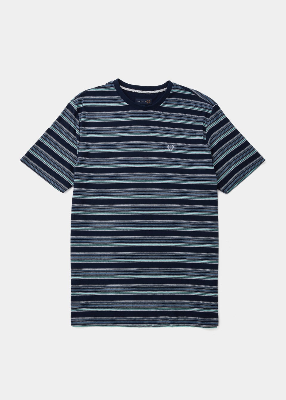 Lincoln Navy Stripe Textured T-Shirt - Matalan