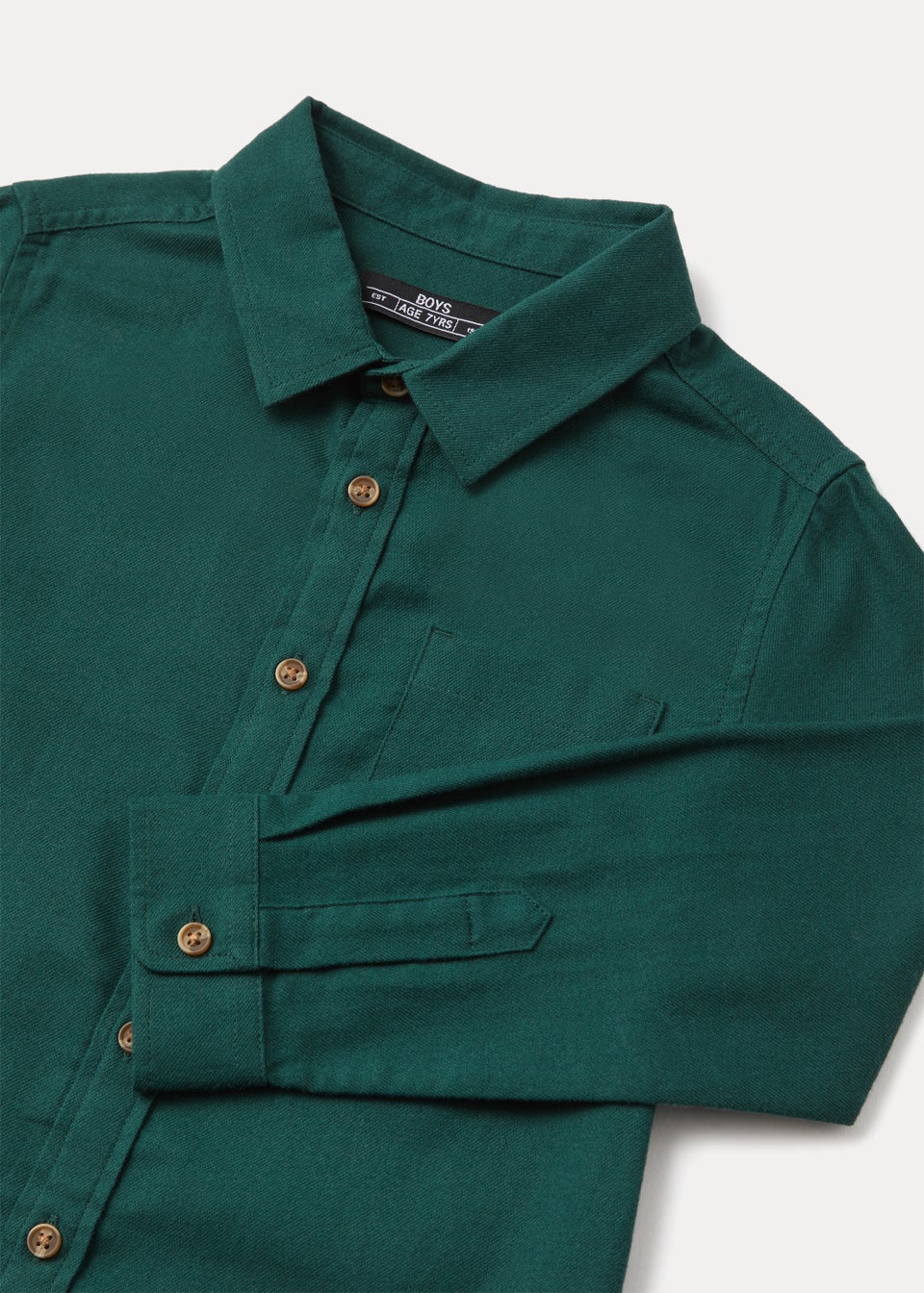 Boys Green Twill Shirt (4-13yrs)