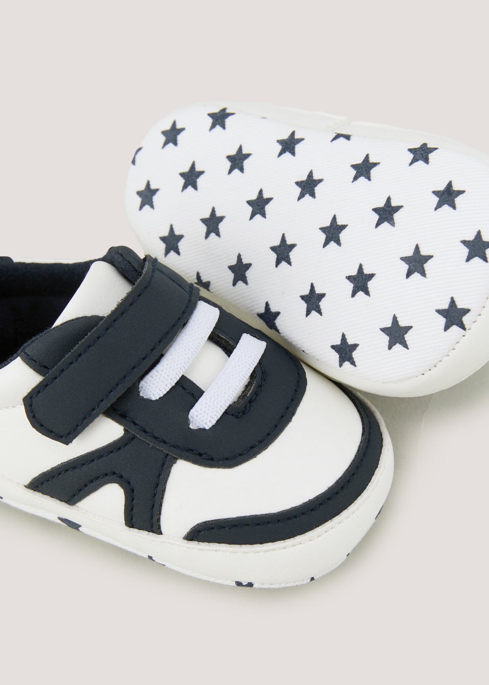 White Retro Soft Sole Baby Trainers (Newborn-18mths)