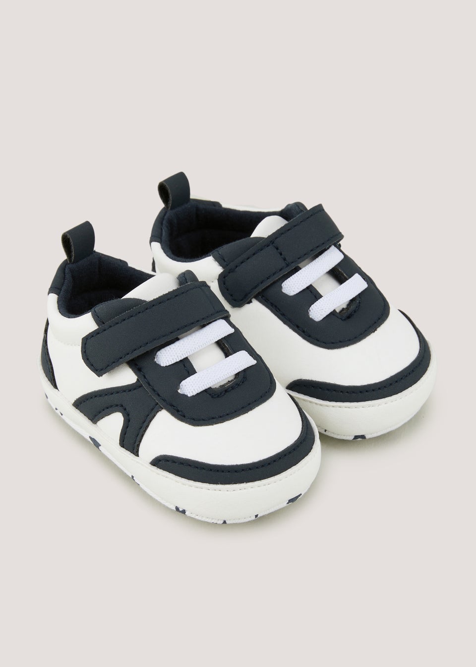 White Retro Soft Sole Baby Trainers (Newborn-18mths)