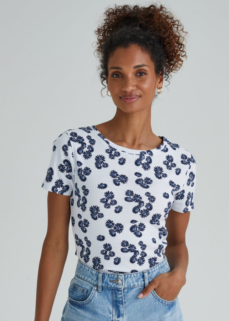 Mayoral White Floral Print T-Shirt