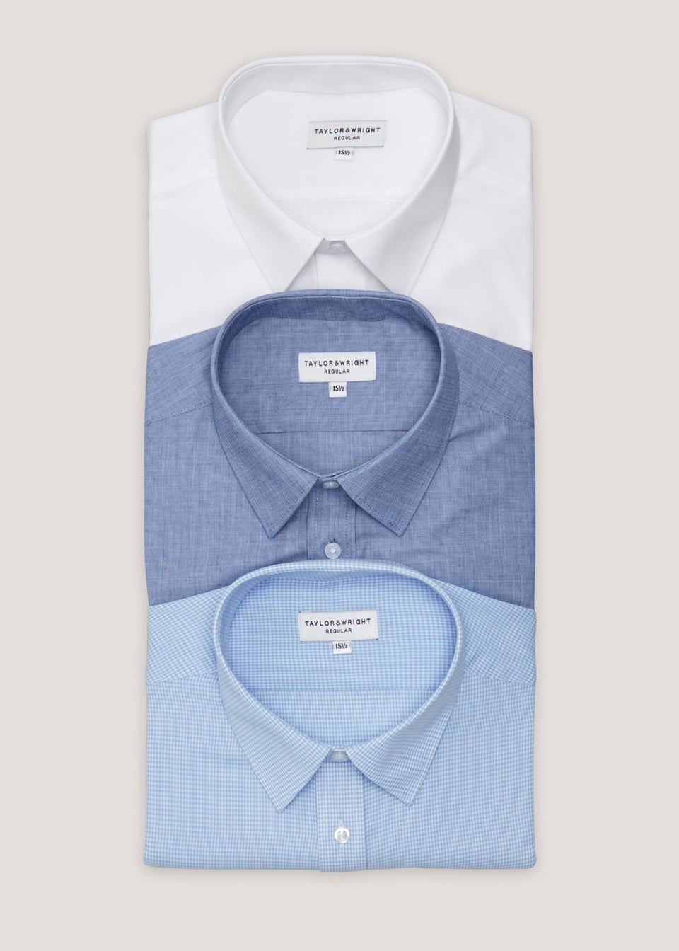 Taylor & Wright 3 Pack Easy Care Regular Fit Shirts