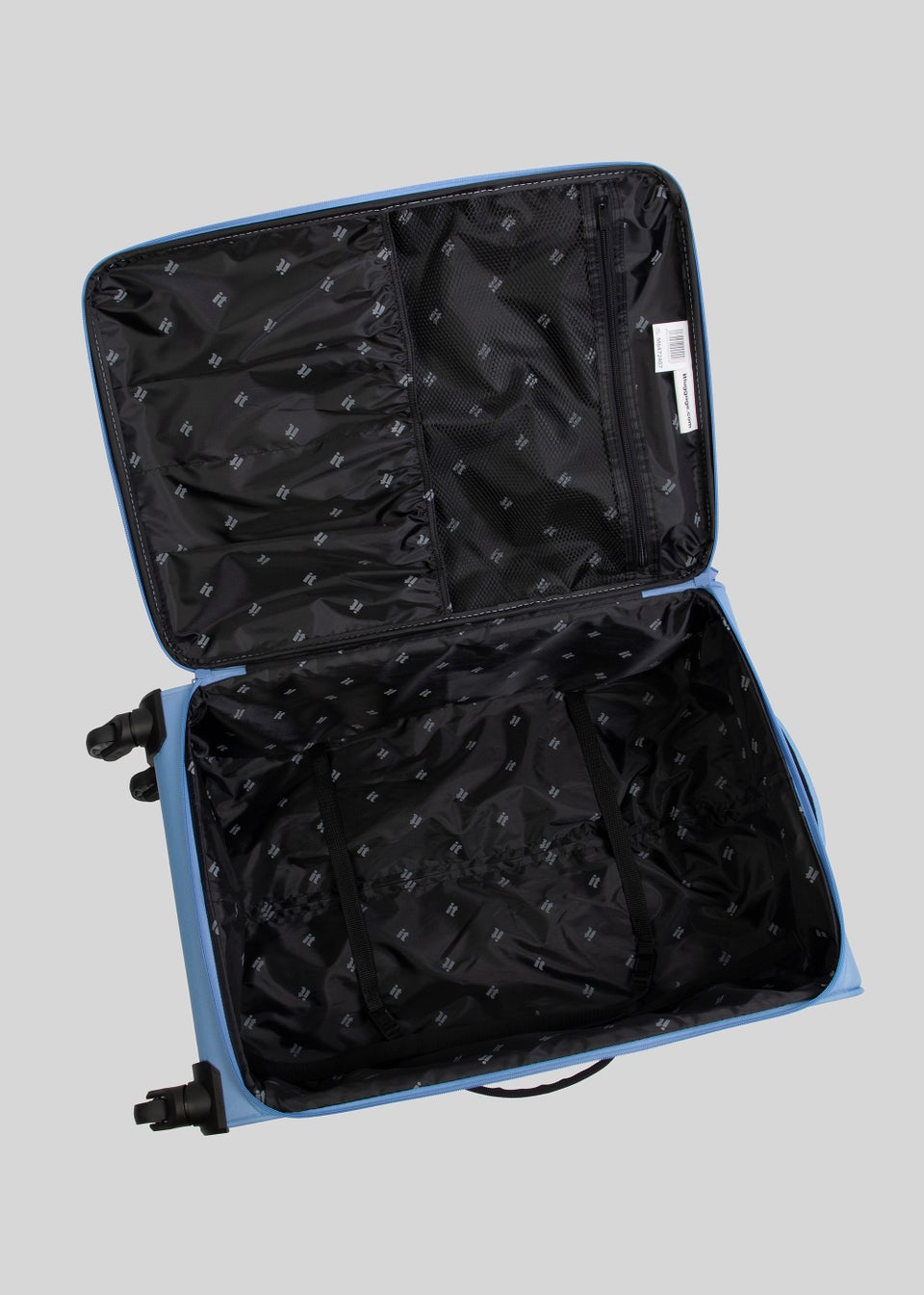 IT Luggage Blue Soft Shell Suitcase Matalan