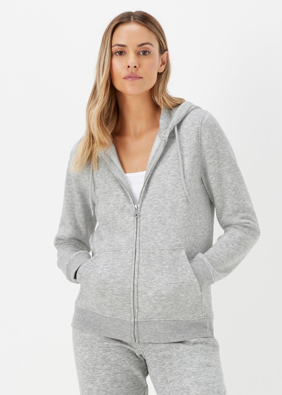 Grey Zip Up Hoodie Matalan