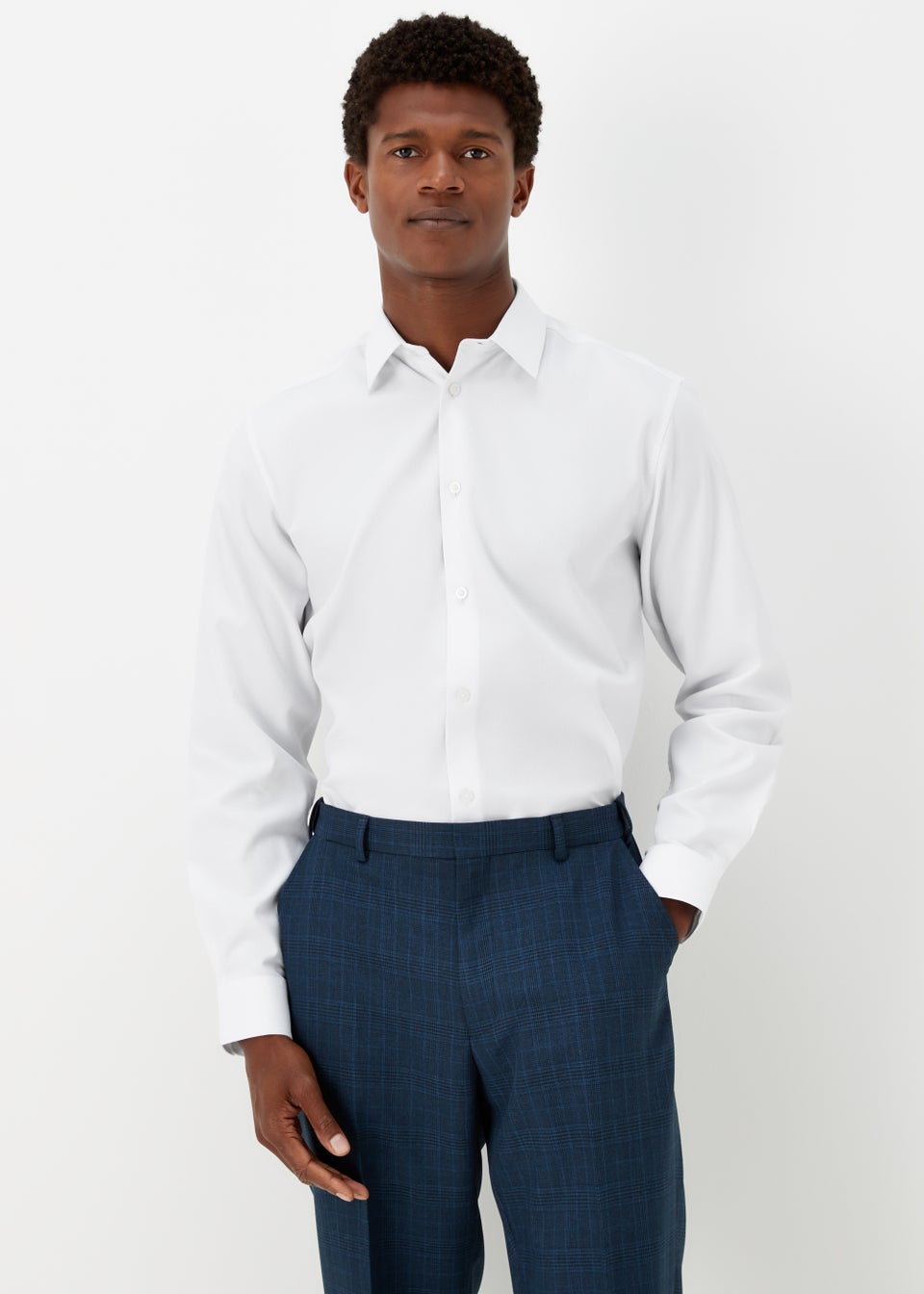 Taylor & Wright White Textured Regular Fit Shirt