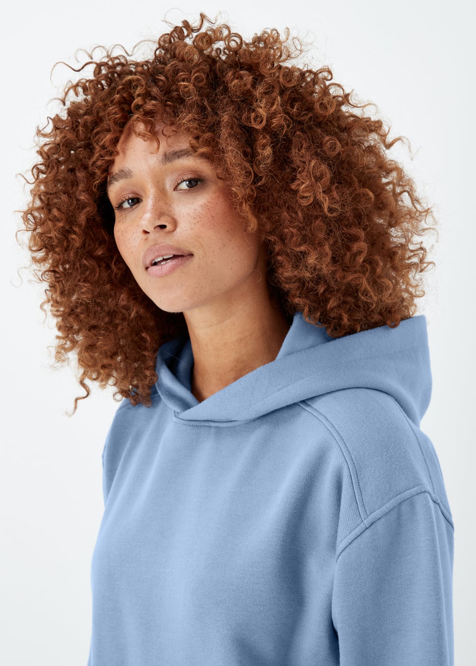 Blue Essential Longline Hoodie