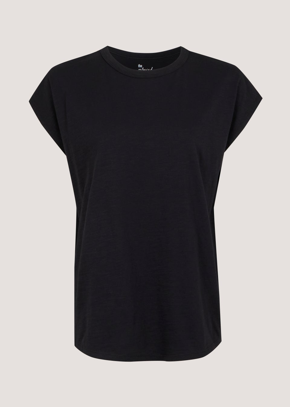 Black Cotton Longline Essential T-Shirt