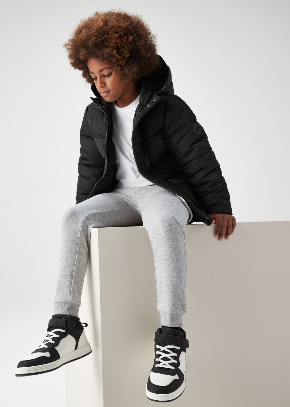 Boys black parka coat online