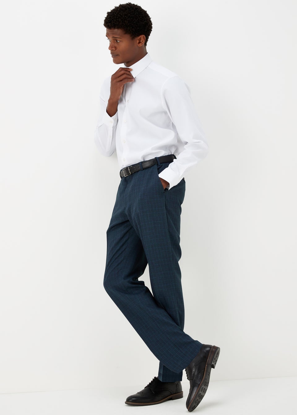 Taylor & Wright Blue Regular Fit Flexi Waist Trousers