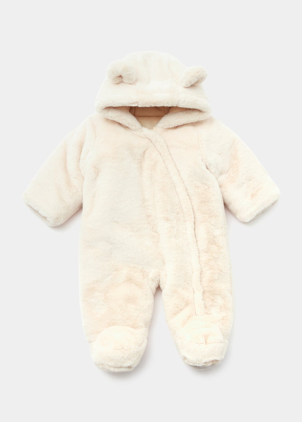 Baby Beige Faux Fur Snowsuit (Newborn-18mths)