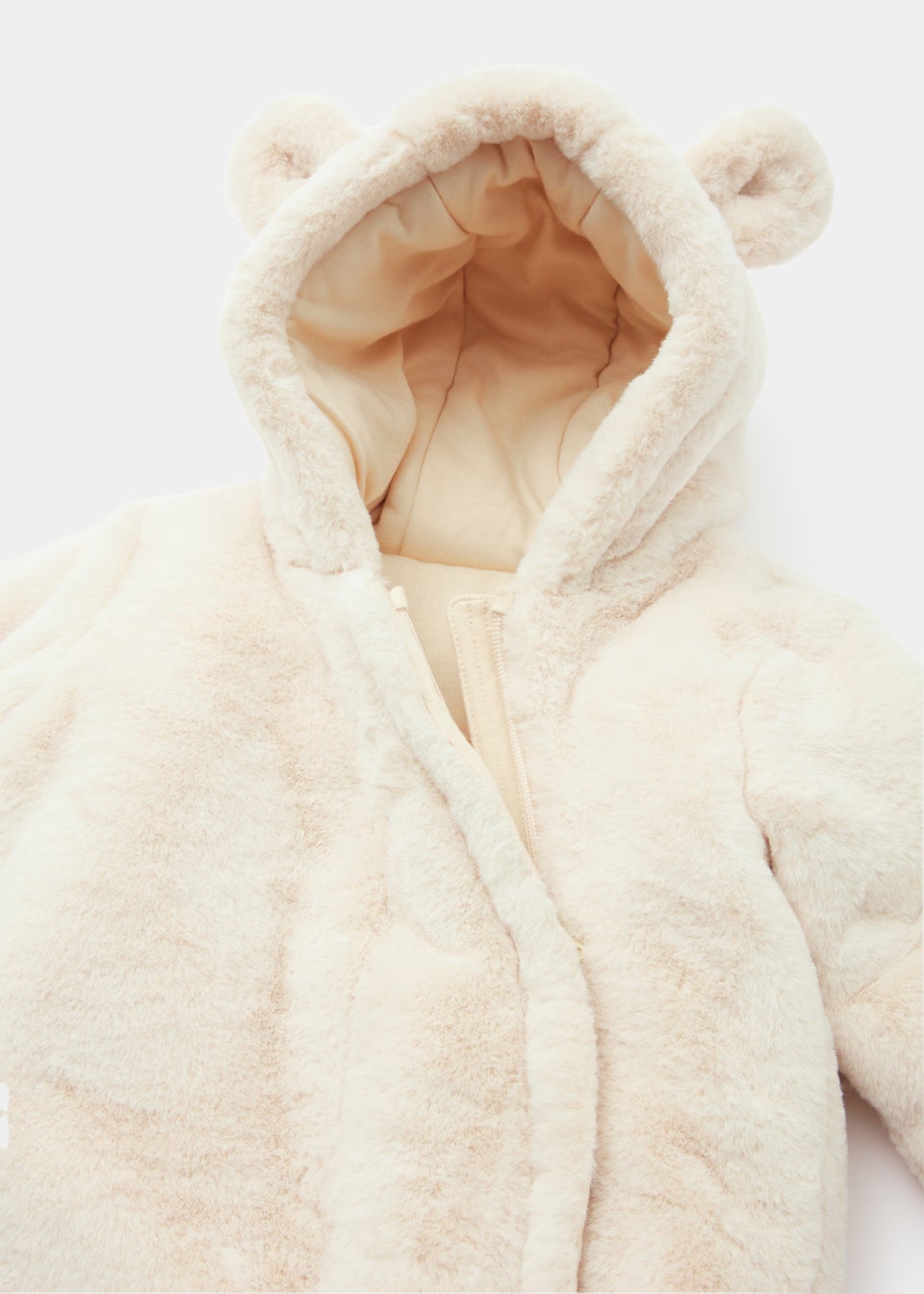 Baby Beige Faux Fur Snowsuit (Newborn-18mths)