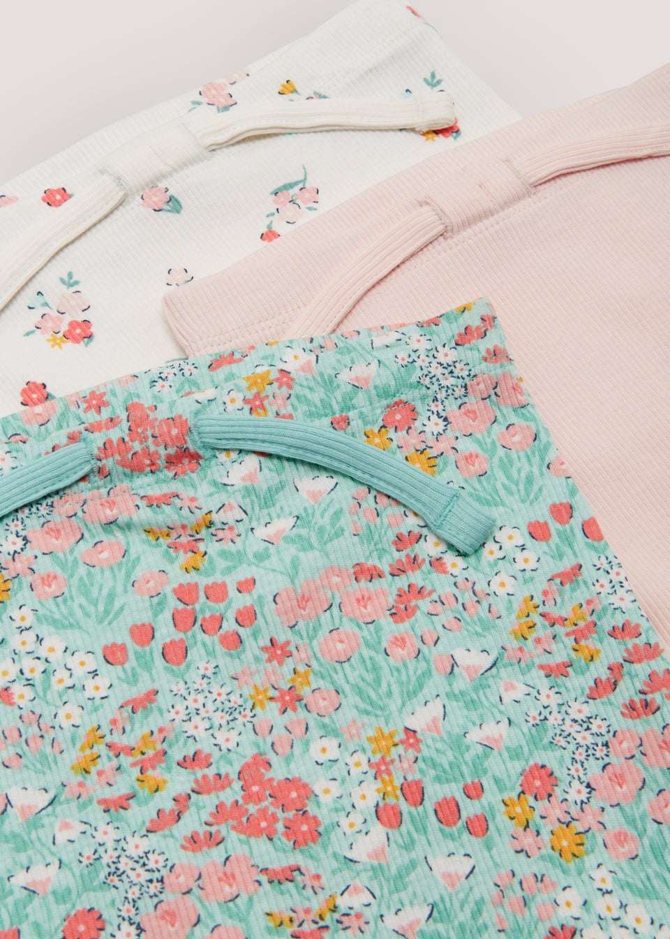 Baby 3 Pack Multicoloured Floral Print Leggings (Newborn-23mths)