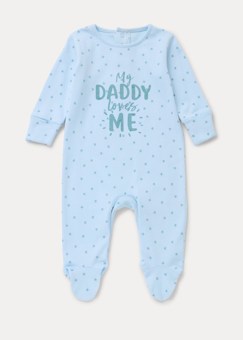 Baby Blue Daddy Loves Me Sleepsuit (Tiny Baby-18mths)
