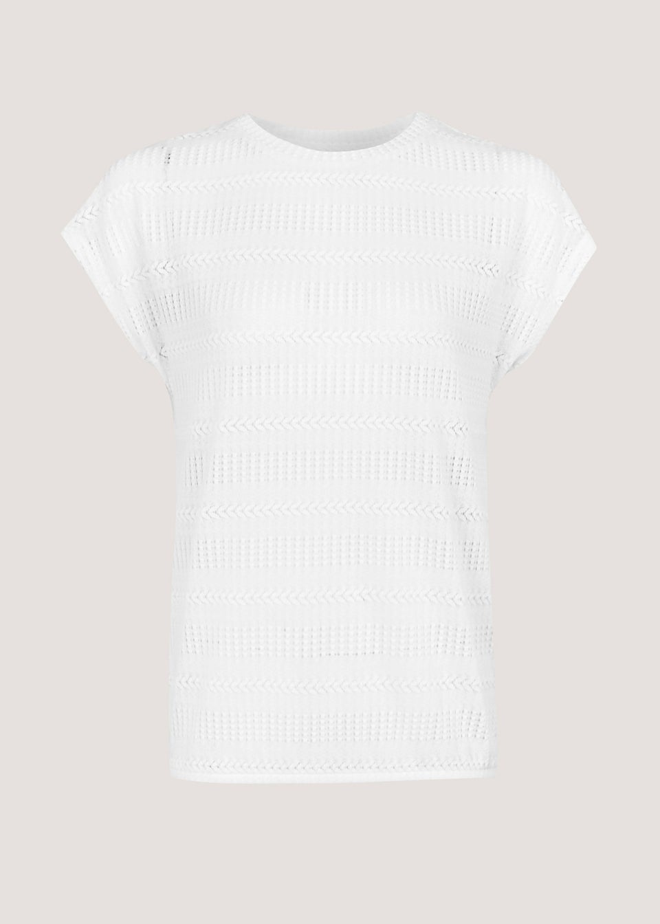 White Pointelle T-Shirt