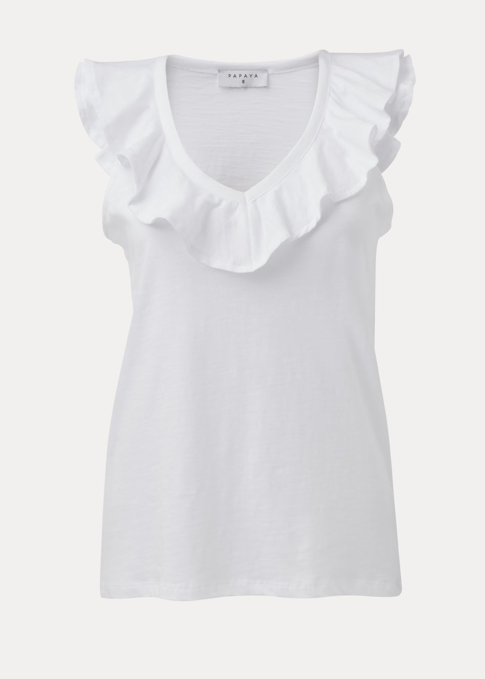 White Frill Textured Vest Top