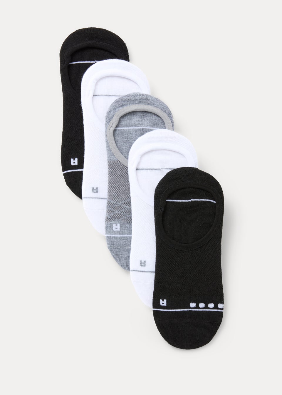 Souluxe 5 Pack White Invisible Socks - Matalan