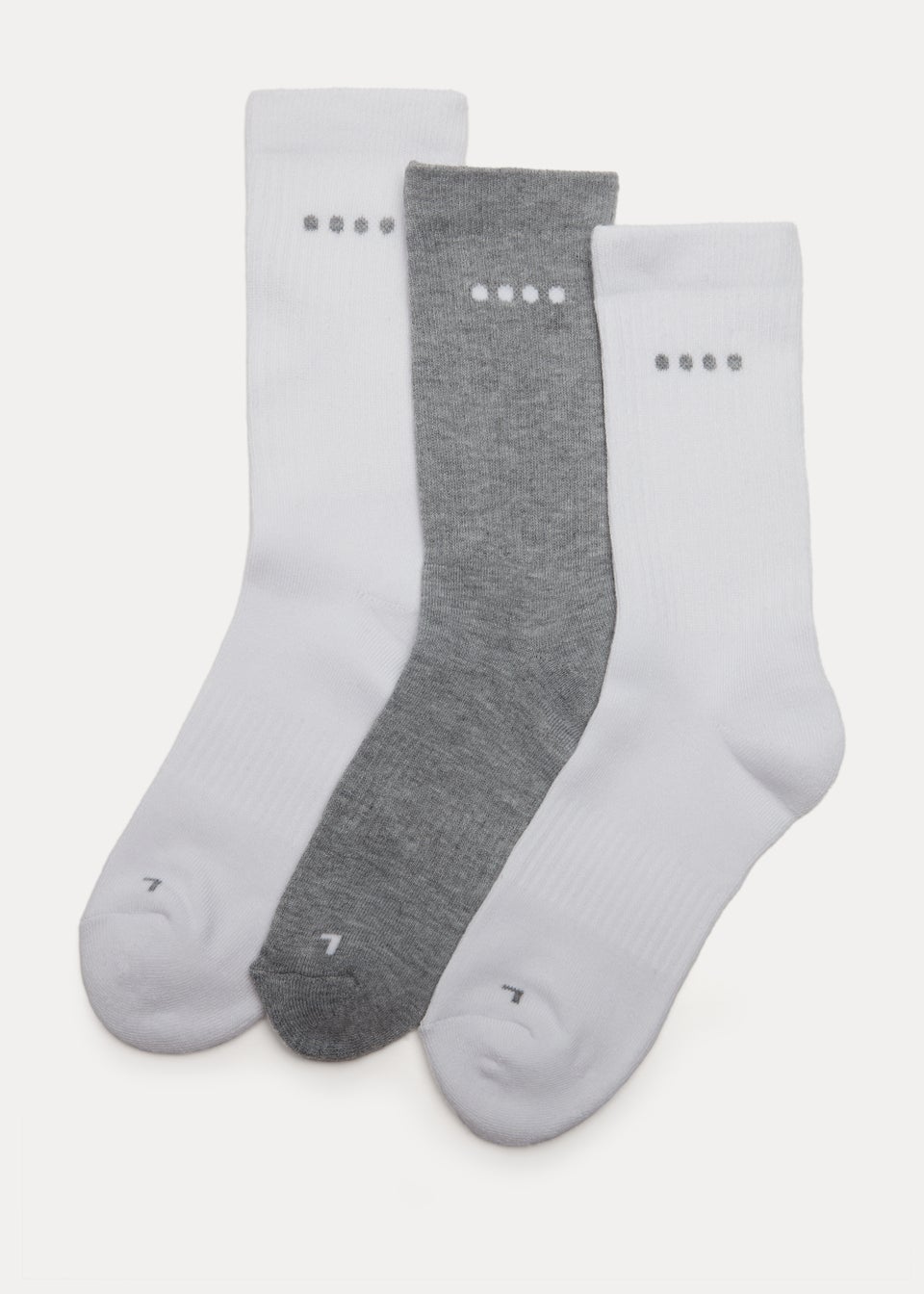 Souluxe 3 Pack White Trainer Sports Socks