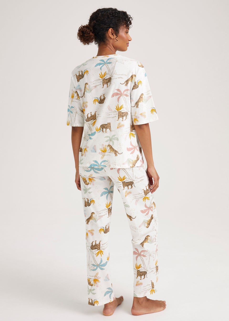 Cream Tiger Print Pyjama Set