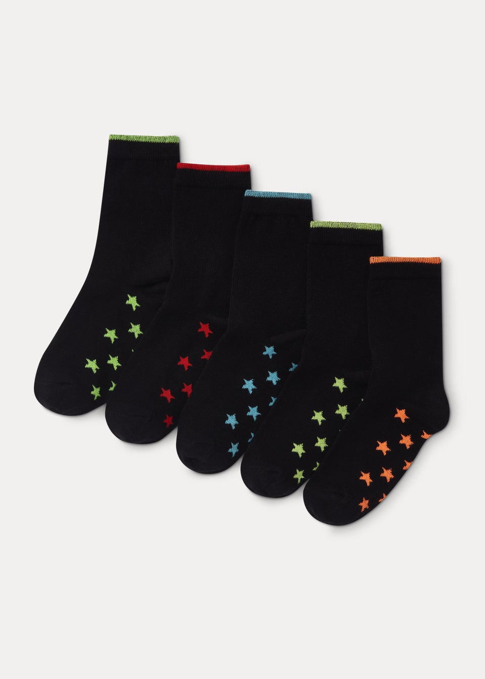 Kids 5 Pack Neon Heal & Toe Socks (Younger 6-Older 6.5)