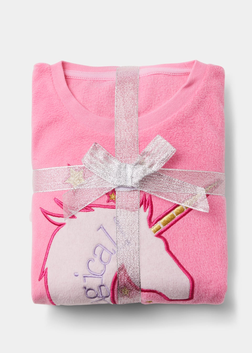 Kids Pink Unicorn Microfleece Bundle Pyjama Set (5-13yrs)
