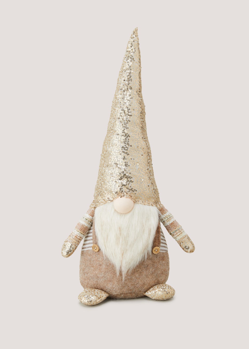 Gold Light Up Christmas Gnome (27cm x 18cm x 60cm)