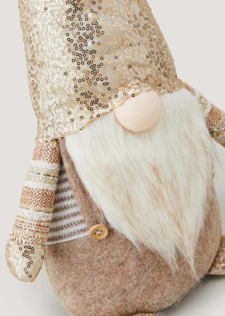 Gold Light Up Christmas Gnome (27cm x 18cm x 60cm)