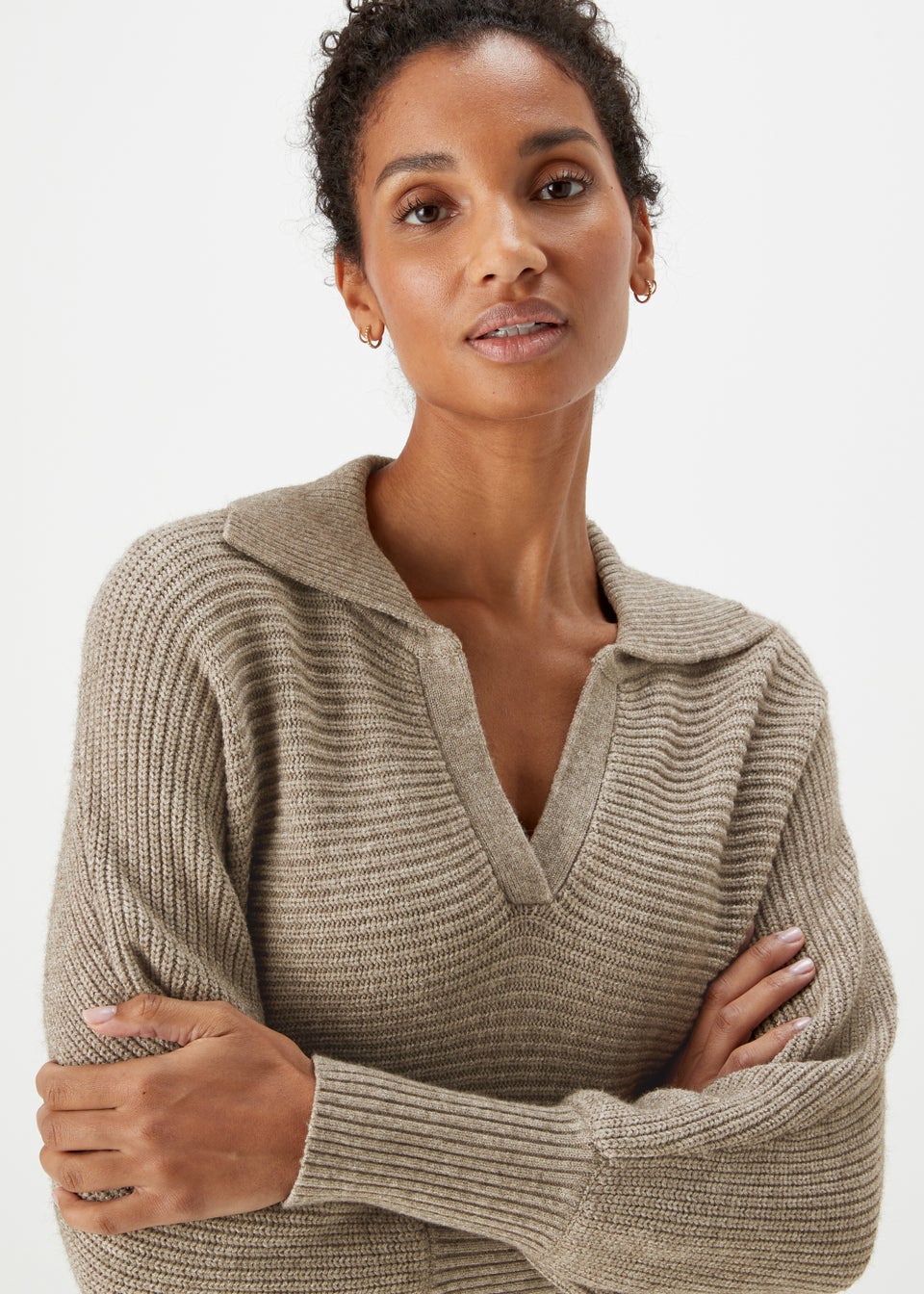 Et Vous Grey V-Neck Jumper