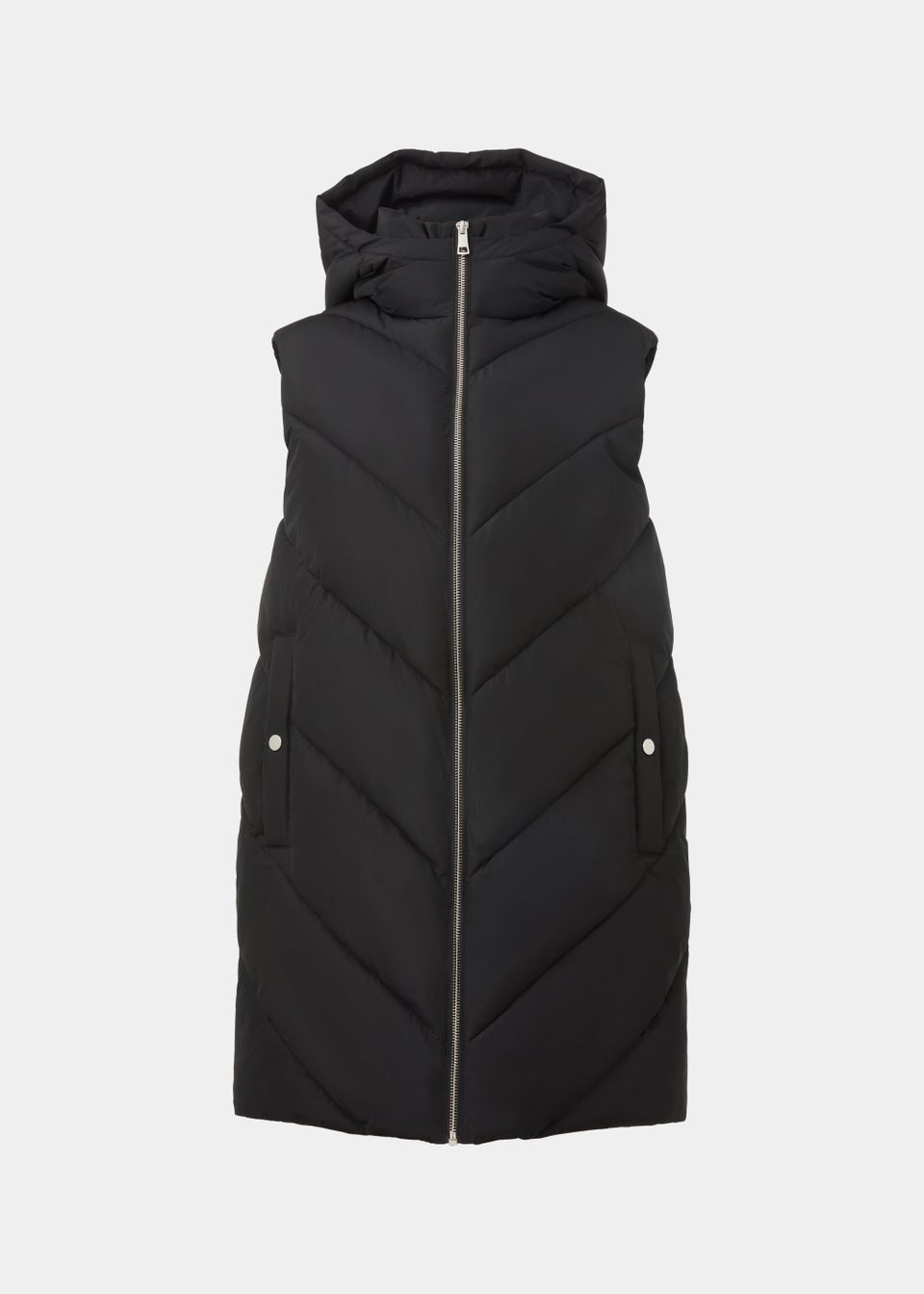 Papaya Petite Black Long Padded Gilet