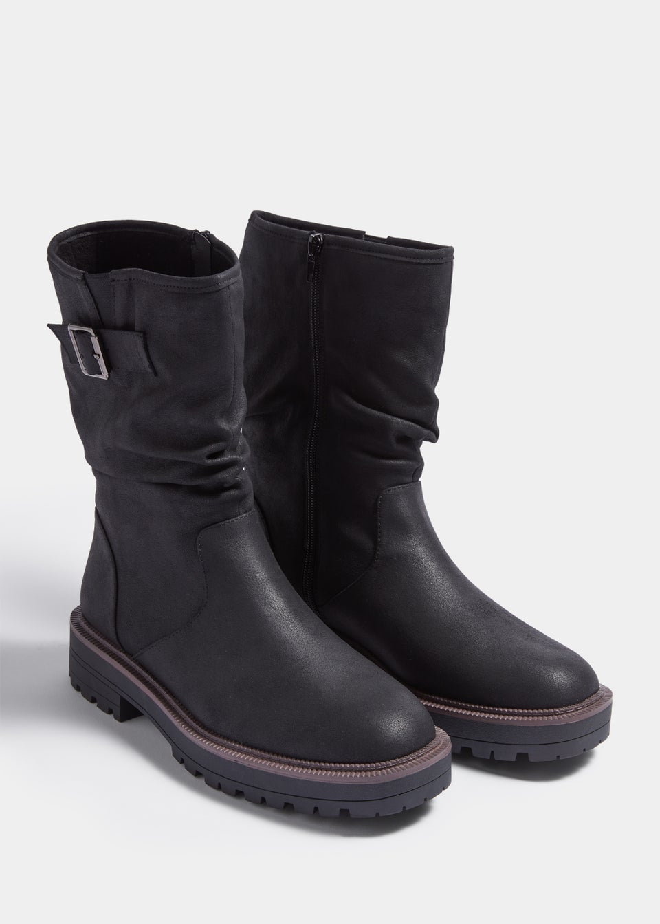 Black Slouch Cleated Boots