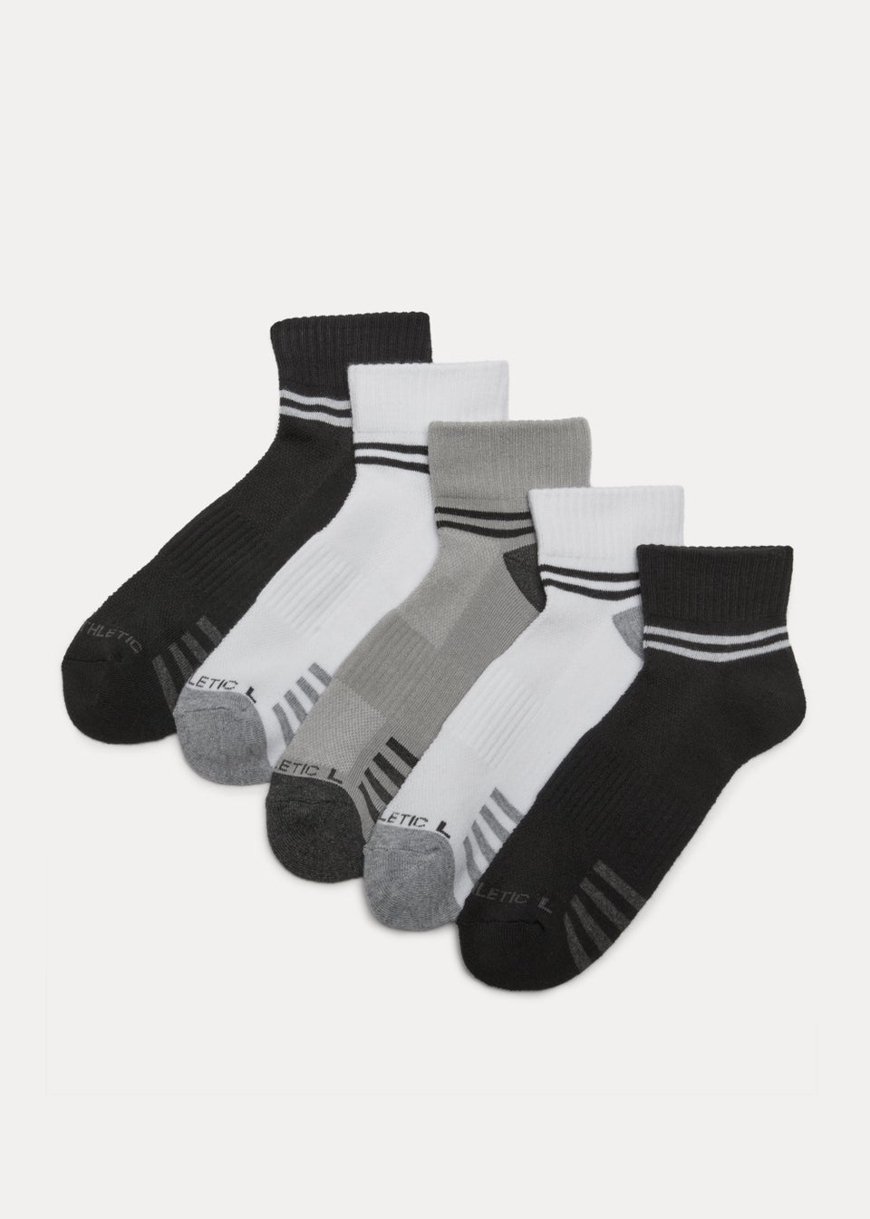 US Athletic 5 Pack Multicoloured Quarter Sports Socks