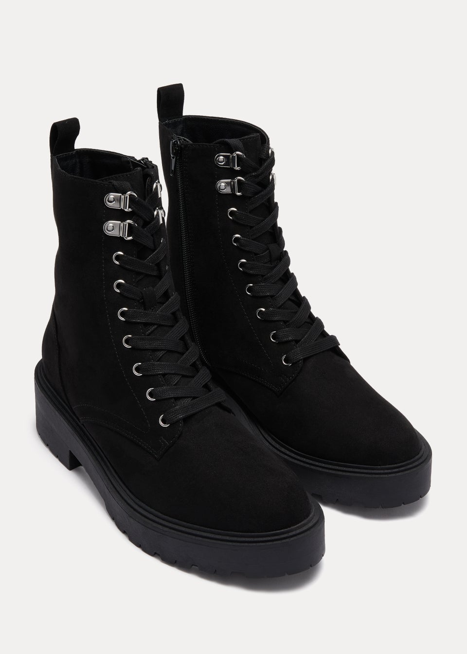 Black Military Lace Up Boots