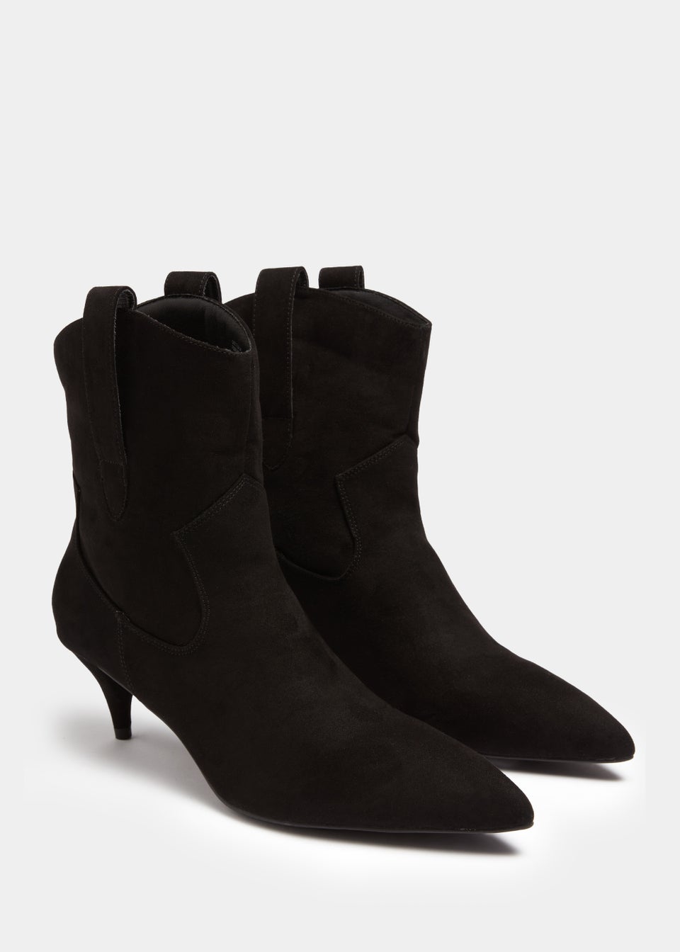 Et Vous Black Western Pointed Toe Boots - Matalan
