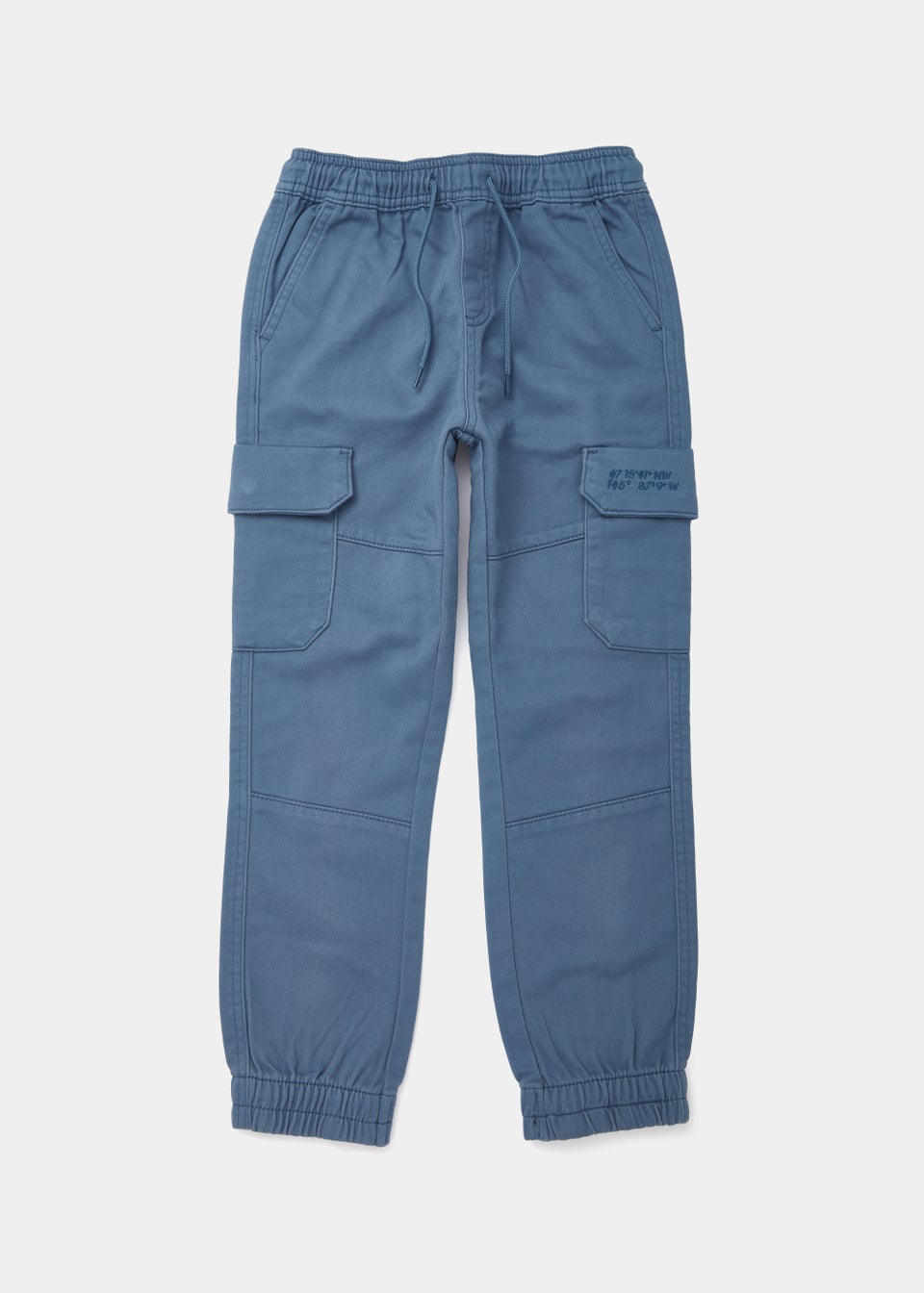 Boys Blue Knitted Cargo Trousers (4-13yrs)