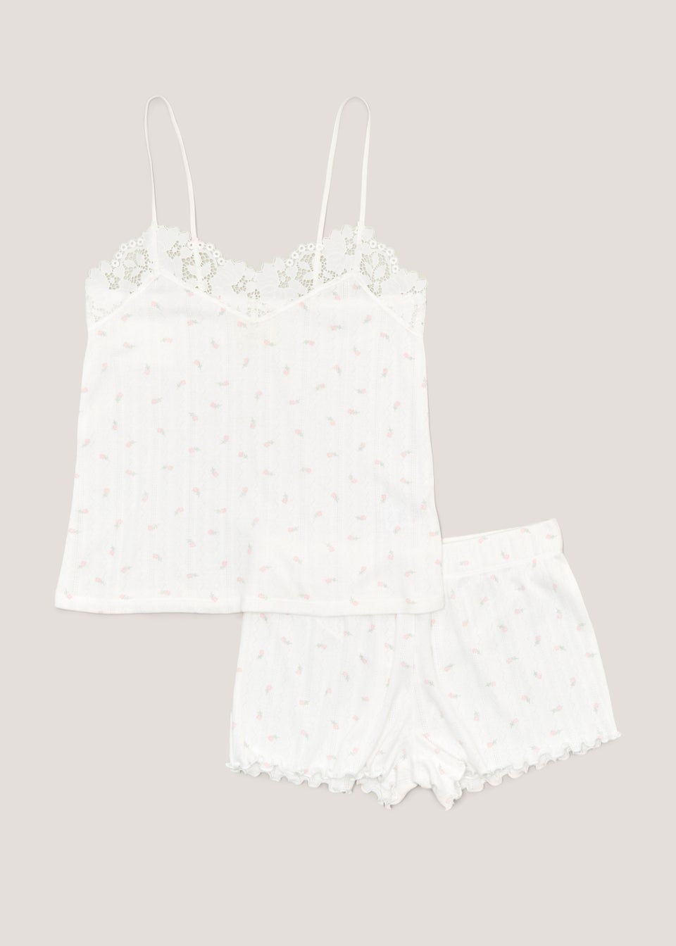 White Pointelle Cami Pyjama Set