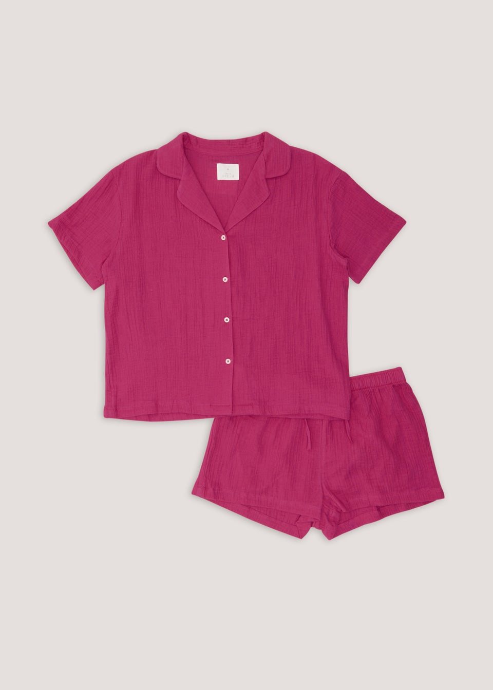 Pink Double Cloth Short Pyjama Set