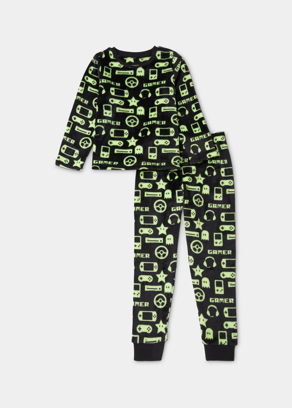 Kids Black Gaming Pyjama Set (5-13yrs)