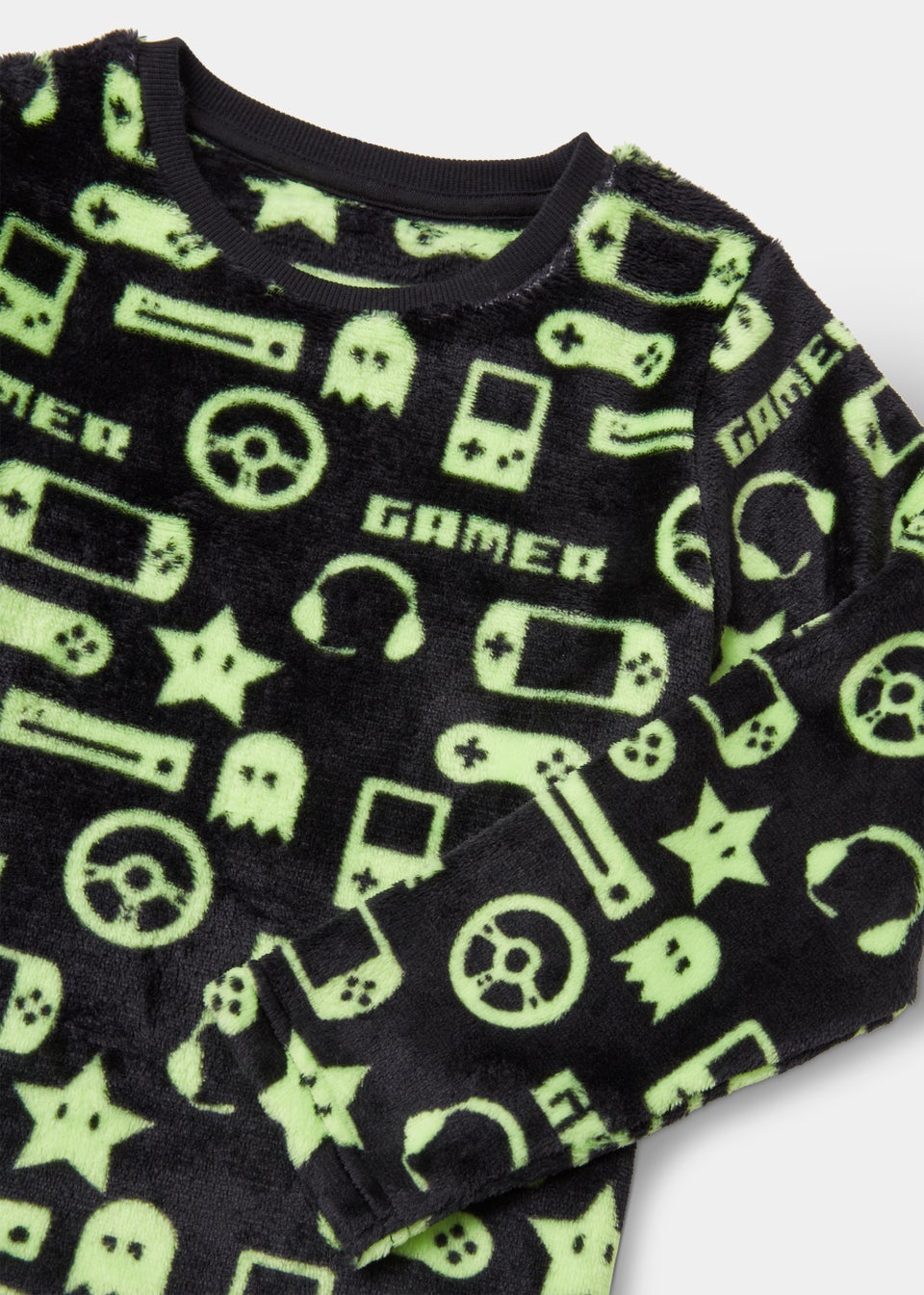 Kids Black Gaming Pyjama Set (5-13yrs)